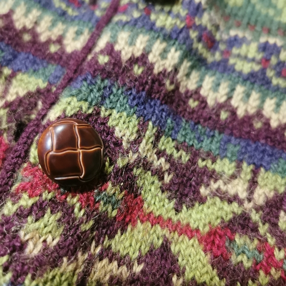 Funky Fun Print Vintage Wool Vest Jump Tricots - Picture 4 of 4